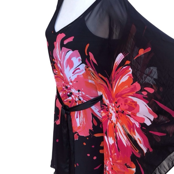 Bisou Bisou Floral Kimono Tank Dress Size Small - Picture 8 of 10